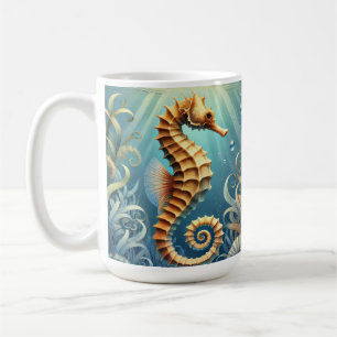 Mug Un hippocampe élégant nageant sous l'eau
