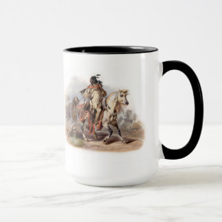 Mug Un Indien de Blackfoot sur le cheval-de retour