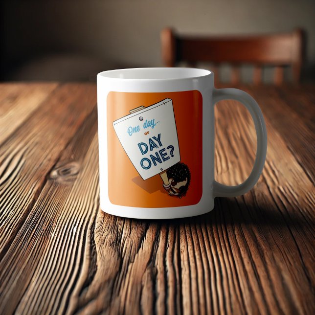 Mug Un Jour Ou Un Jour ? Dessin motivationnel sur le h (Créateur téléchargé)