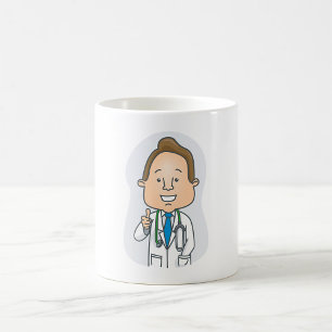 Mug Un médecin souriant qui donne des pouces avec du s
