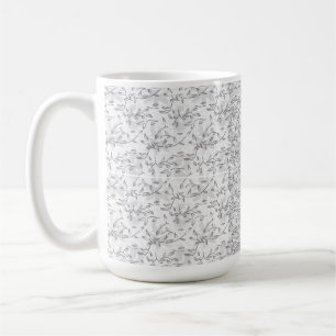 Mug Un motif floral noir et blanc classique, illustran