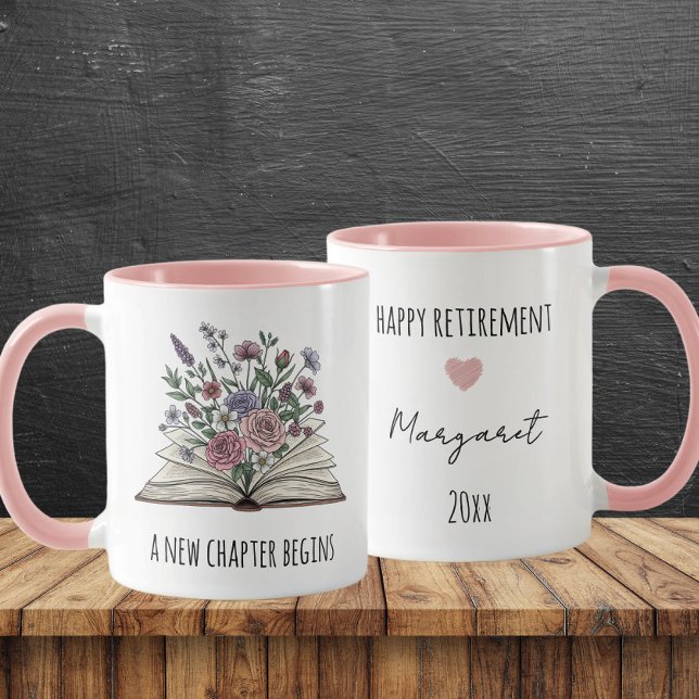 Mug Un Nouveau Chapitre Commence Une Retraite Florale  (Créateur téléchargé)