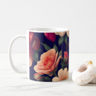 Mug Un papier peint avec un motif floral 