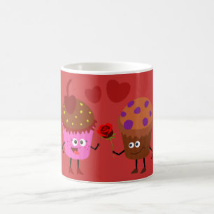 Mug un petit pain de goujon donnant une fleur à un