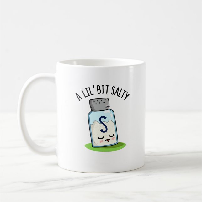 Mug Un Petit Peu Salé Drôle Sel Shaker Pun (Gauche)