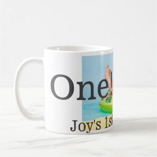 Mug Un premier anniversaire photo moderne ajouter nom