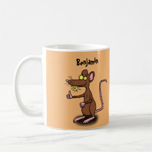 Mug Un rat brun mignon pouce vers le haut dessin animé
