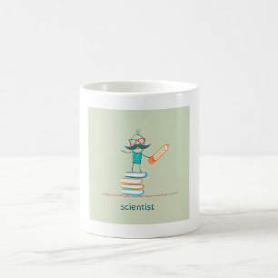 Mug Un scientifique debout sur les livres