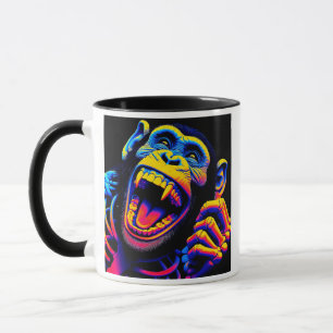 Mug Un singe hurlant dans un style pop art.