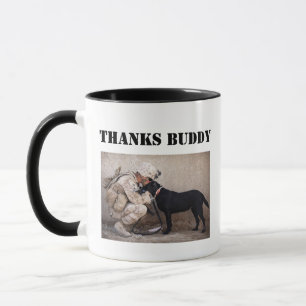 Mug Un soldat à Fatigues avec son chien militaire