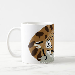 Mug Un tigre mignon qui dort. Expression souriante, ha