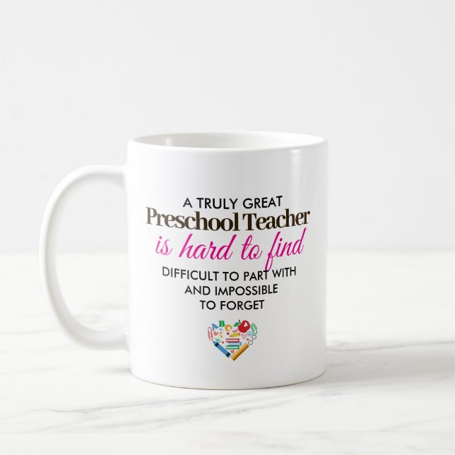Mug Un Véritable Grand Enseignant Préscolaire - Nom Pe (Gauche)