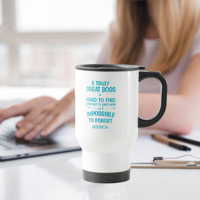 Mug Un vrai grand patron Turquoise personnalisé (Créateur téléchargé)