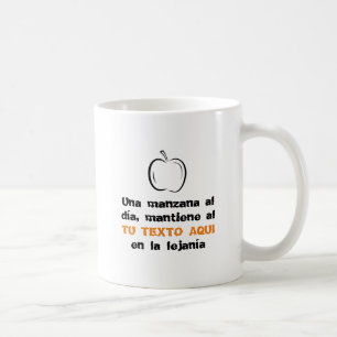 Mug Una Manzana Al Di Apple Black Line Art