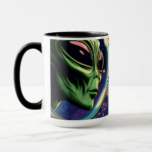 Mug Une astronaute rencontre un Alien extra-terrestre