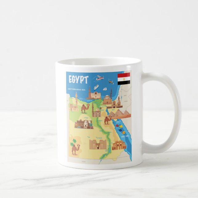Mug Une carte de bande dessinée de l'Egypte (Droite)
