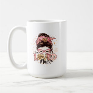 Mug Une citation maman aimée Cœur de léopard mignon