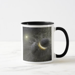 Mug Une collision entre des objets massifs dans l'espa