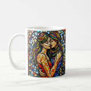 Mug Une Embrasse Romantique   Mosaic Femmes Ai Art