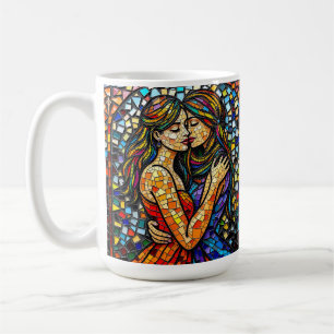 Mug Une Embrasse Romantique   Mosaic Femmes Ai Art