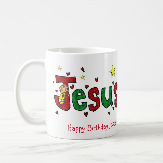 Mug Une étreinte de Jésus de joyeux anniversaire de (Gauche)