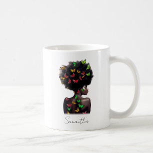 Mug Une femme afro-américaine avec un Afro rempli de p
