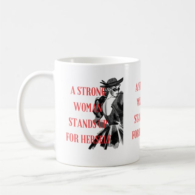 Mug Une femme forte se défend pour se cogner (Gauche)