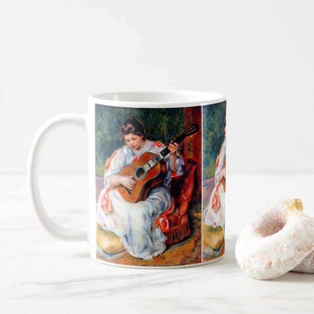 Mug Une femme jouant à la guitare par Pierre Renoir (Avec donut)