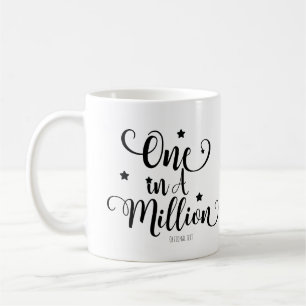 Mug UNE FILLE SUR UN MILLION Typographie & Étoiles Per