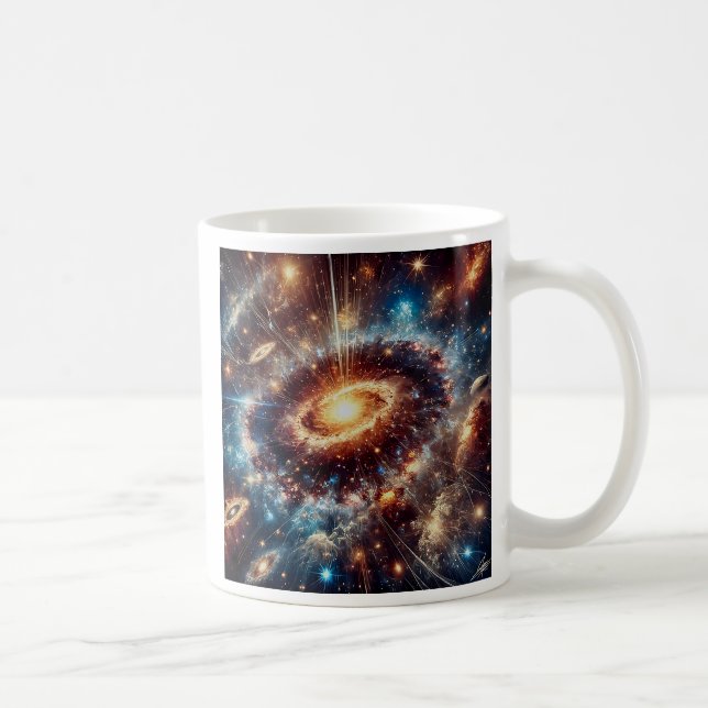 Mug Une galaxie lumineuse tourbillonne.  (Droite)