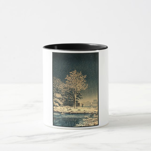 Mug Une journée d'hiver sur la rivière Sumida au Japon (Centre)