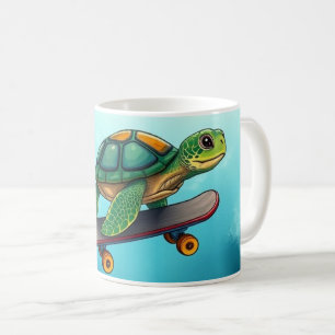 Mug Une mignonne tortue à skateboard