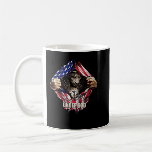 Mug Une nation sous Dieu Jésus Art US Drapeau Christia