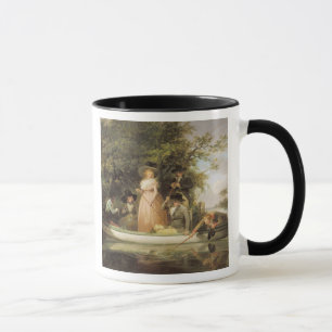 Mug Une pêche à la ligne de partie (huile sur la
