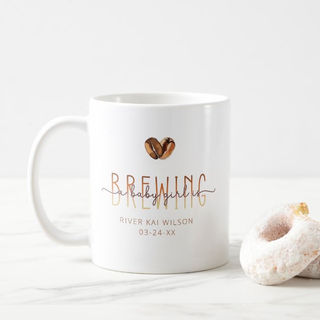 Mug Une Petite Fille Brasse Du Baby shower De Café (Avec donut)
