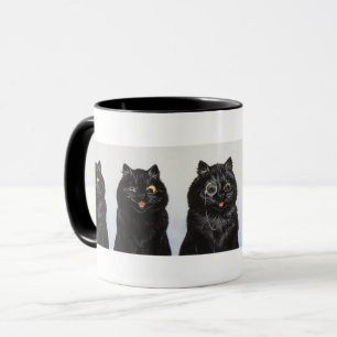 Mug Une rangée de chats noirs par Louis Wain