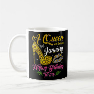 Mug Une Reine Est Née En Janvier Sunflower High Heel W
