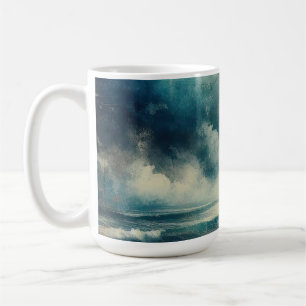 Mug Une scène océanique turbulente vieille photographi