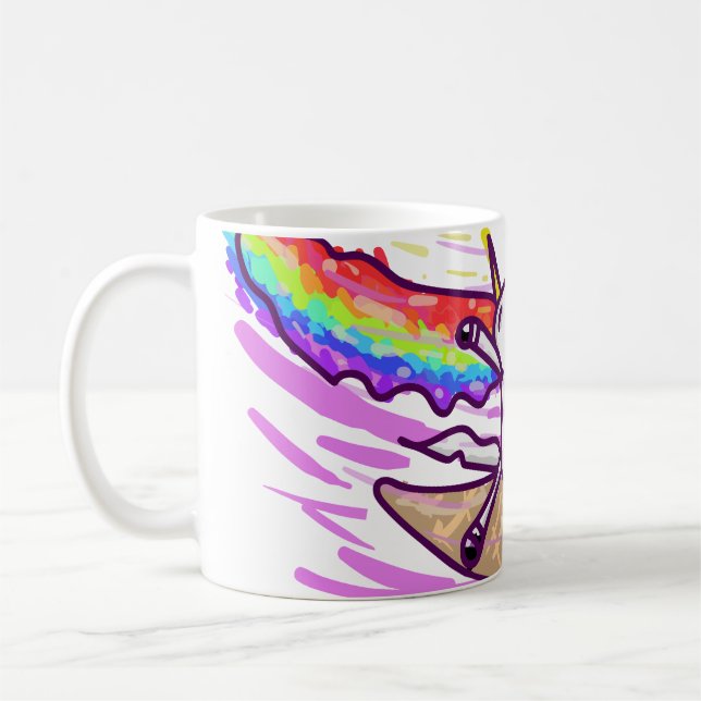 Mug Unicorn Rainbow Riding Ice Cream Cone (Gauche)