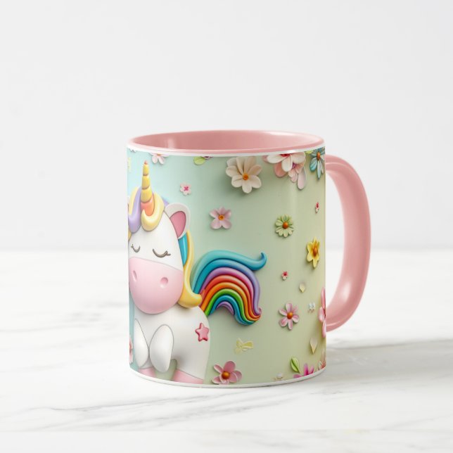 Mug Unicorne 3D (Devant droit)