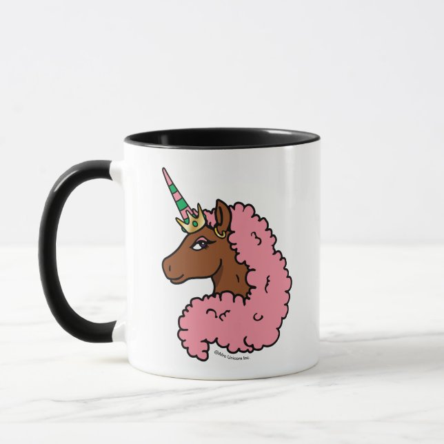 Mug Unicorne Afro Rose clair (Gauche)