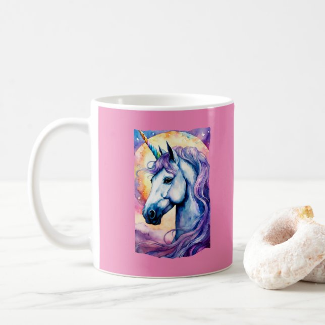 Mug Unicorne Cosmique Violet (Avec donut)