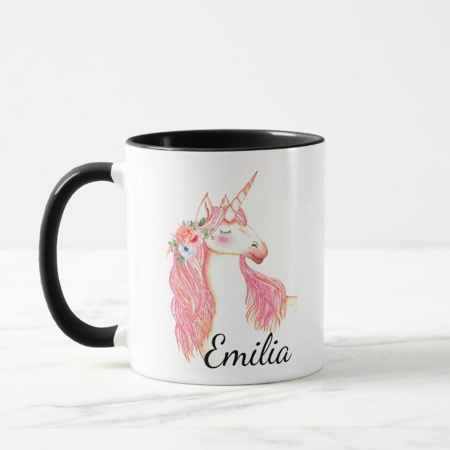 Mug unicorne de nom personnalisé (Gauche)