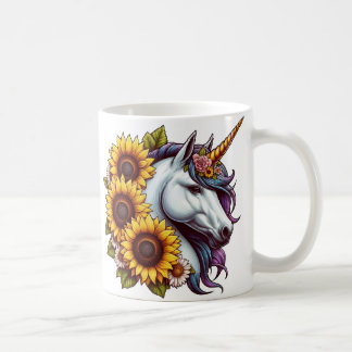 Mug Unicorne magique et tournesols