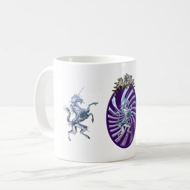 Mug Unicorne magique mythique en argent (Devant gauche)