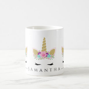 Mug Unicorne Parties scintillant faciale rose, violet 