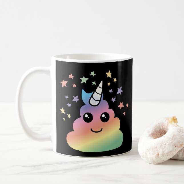 Mug Unicorne Rainbow Poop Emoji Kawaii (Avec donut)
