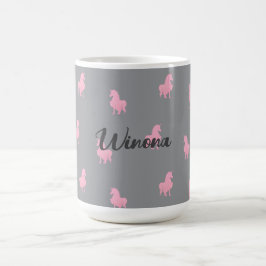 Mug Unicorne rose invisible sur gris