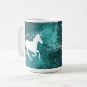Mug Unicorne turquoise Boug de café personnalisé