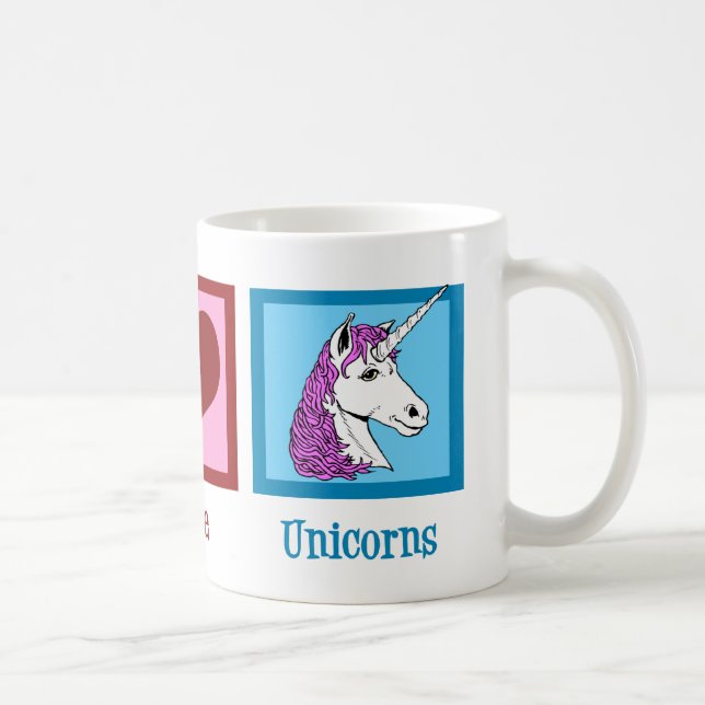 Mug Unicornes Peace Love (Droite)